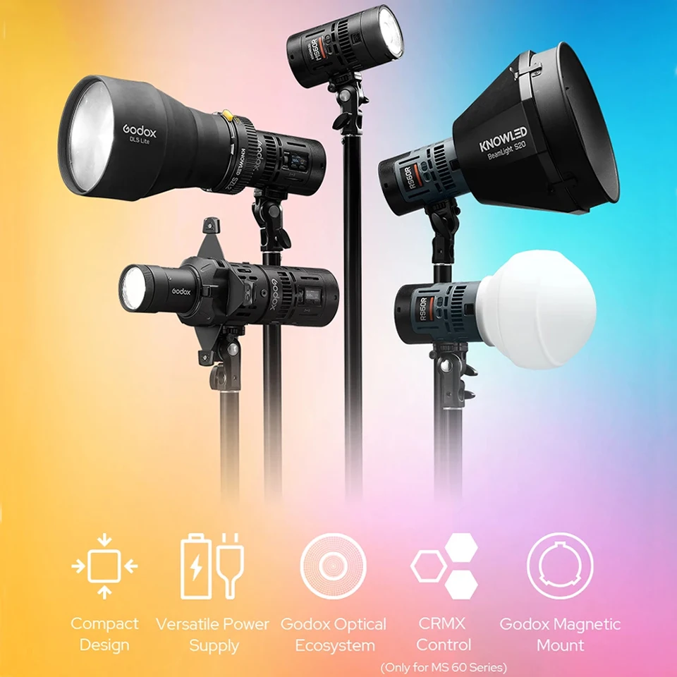 Godox RS60R/RS60Bi LED Monolight  60w Video Light  for Live Streaming Video Vlogging Recording