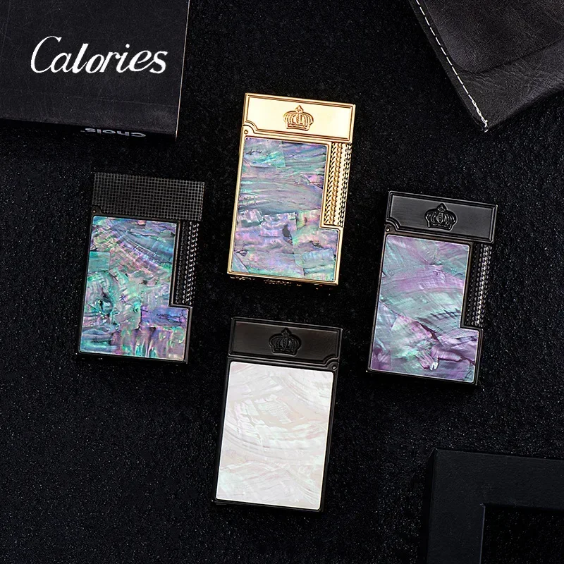 Brass High end Color Shell Loud Voice Open Fire Inflatable Lighter Side Grinding Wheel Ignition Gas Lighters Smoking Men's Gifts