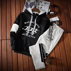 Mens Tracksuit Set Winter Hoodie+Sweatpants Casual Jogger Suit Male Letter Sports Hoody Sweatshirt 2024 New Fashion Pullover