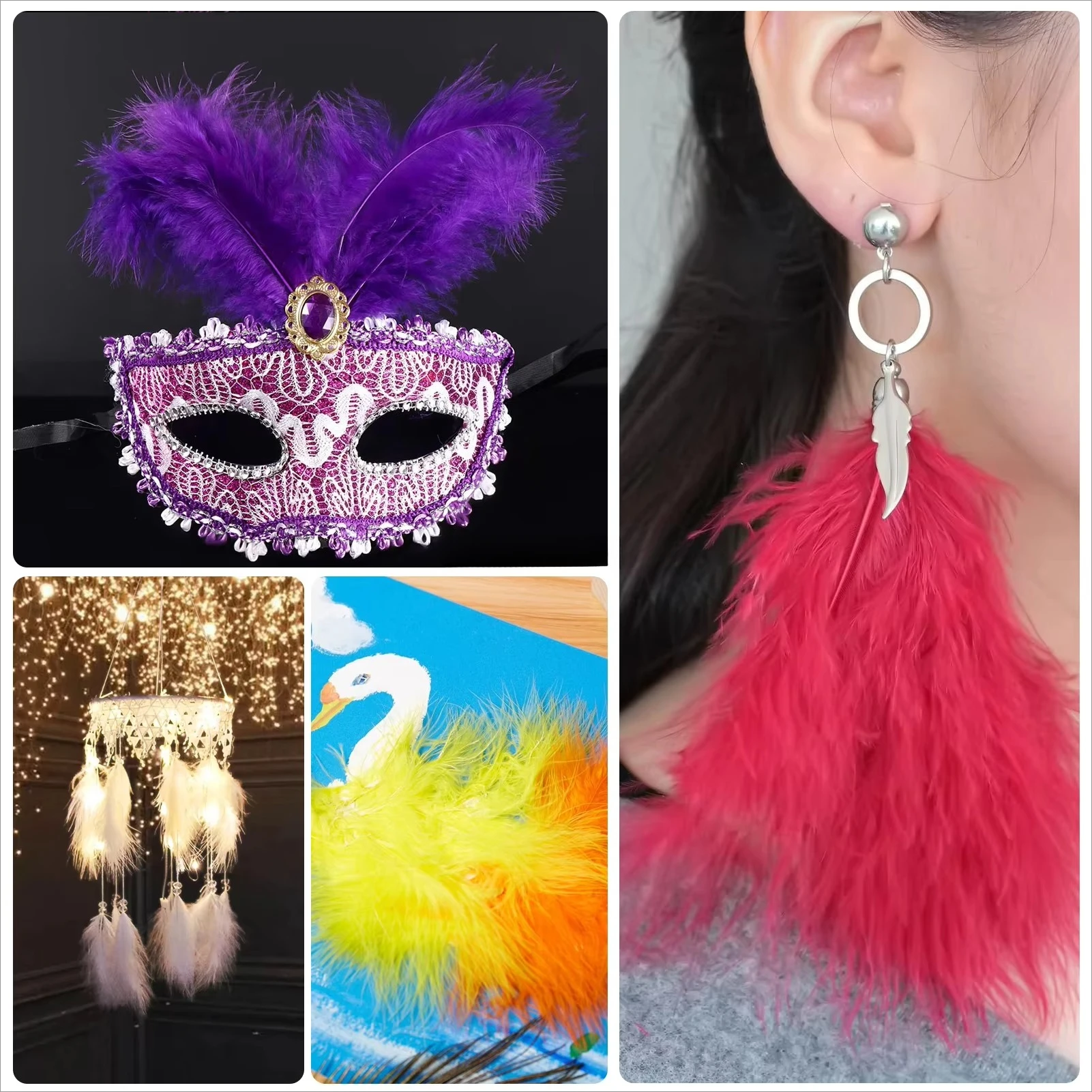 Piume decorative di piume di struzzo morbide e soffici da 4-6 pollici di alta qualità per cappelli Piume per costumi di danza