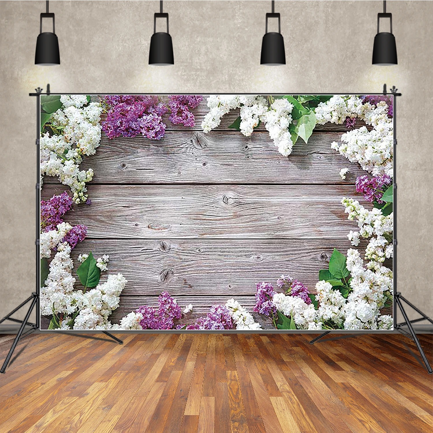 MOON.QG Rustic Wood Flower Backdrop Wooden Baby Newborn Floral Prop Birthday Photography Background Anniversary Wedding Bridal