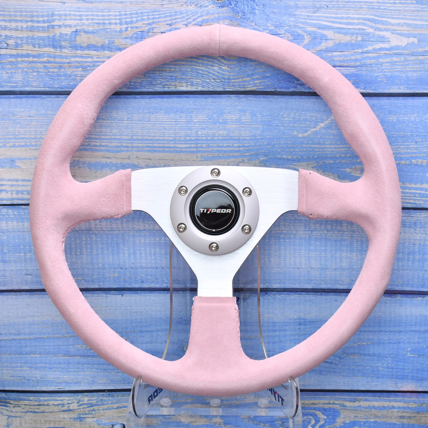 TIYPEOR 380MM Sanded Black Interior Leather High-Quality General Motors Steering Wheel Brand New