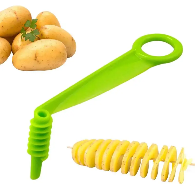 Fatiador de batata giratório de plástico, batata torcida, pepino, cenoura, espiral, cortador de fatias, ferramenta criativa de vegetais, utensílios de cozinha, 1 peça