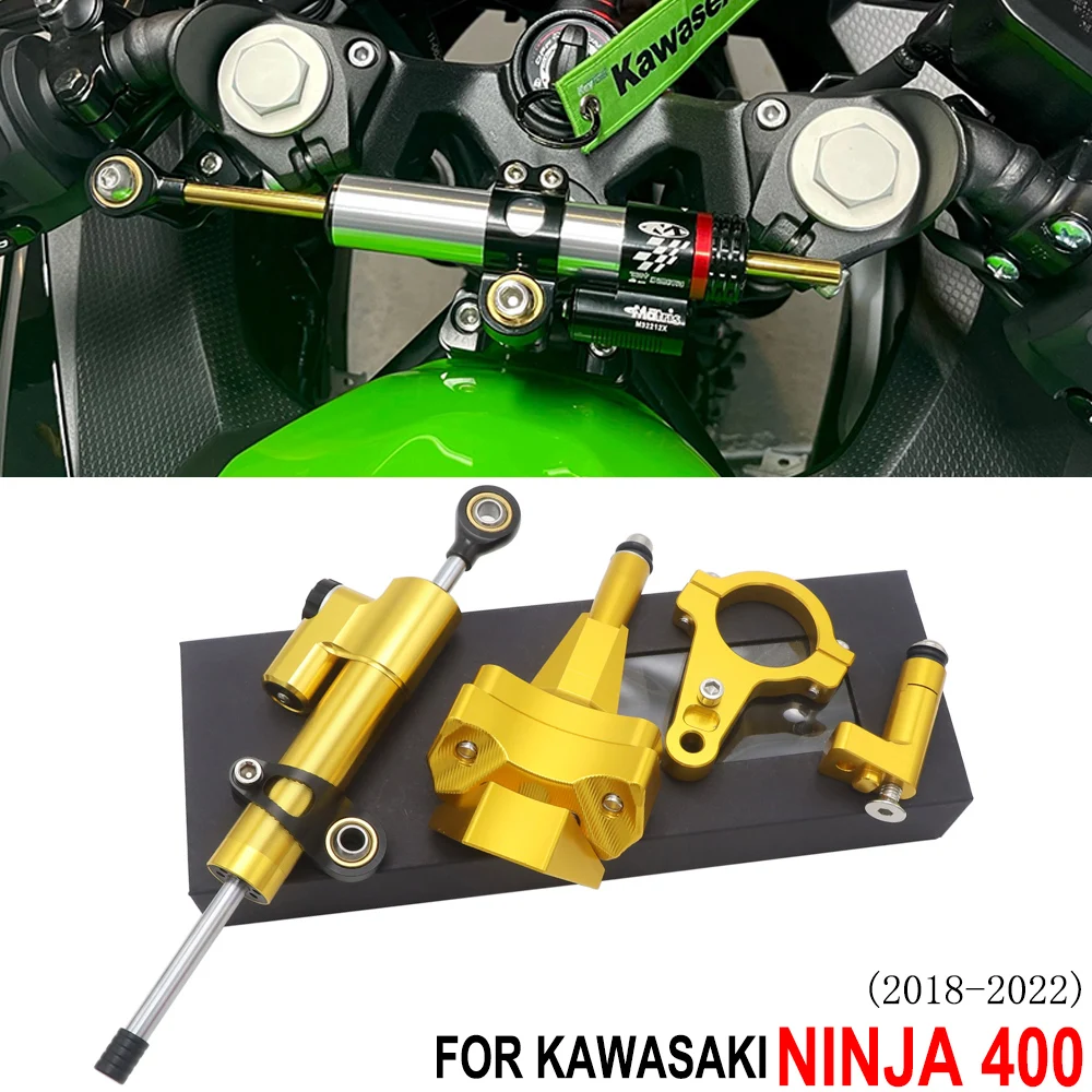 

CNC Aluminum New Motorcycle Steering Stabilize Damper Bracket Mount For Kawasaki Ninja 400 Ninja400 2018 2019 2020 2021 2022