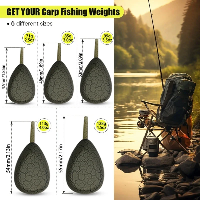 Plomada con diseño grieta para carpfishing – Peso de pesca original