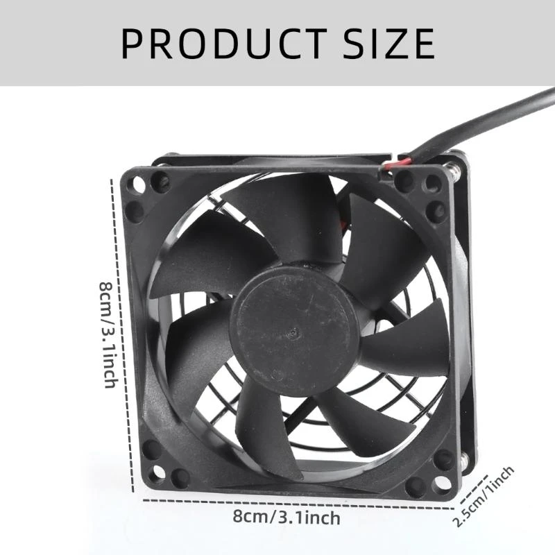 Multipurpose USB Cooling Fan System with Customizable Temperature Settings 80mm for Home Use 