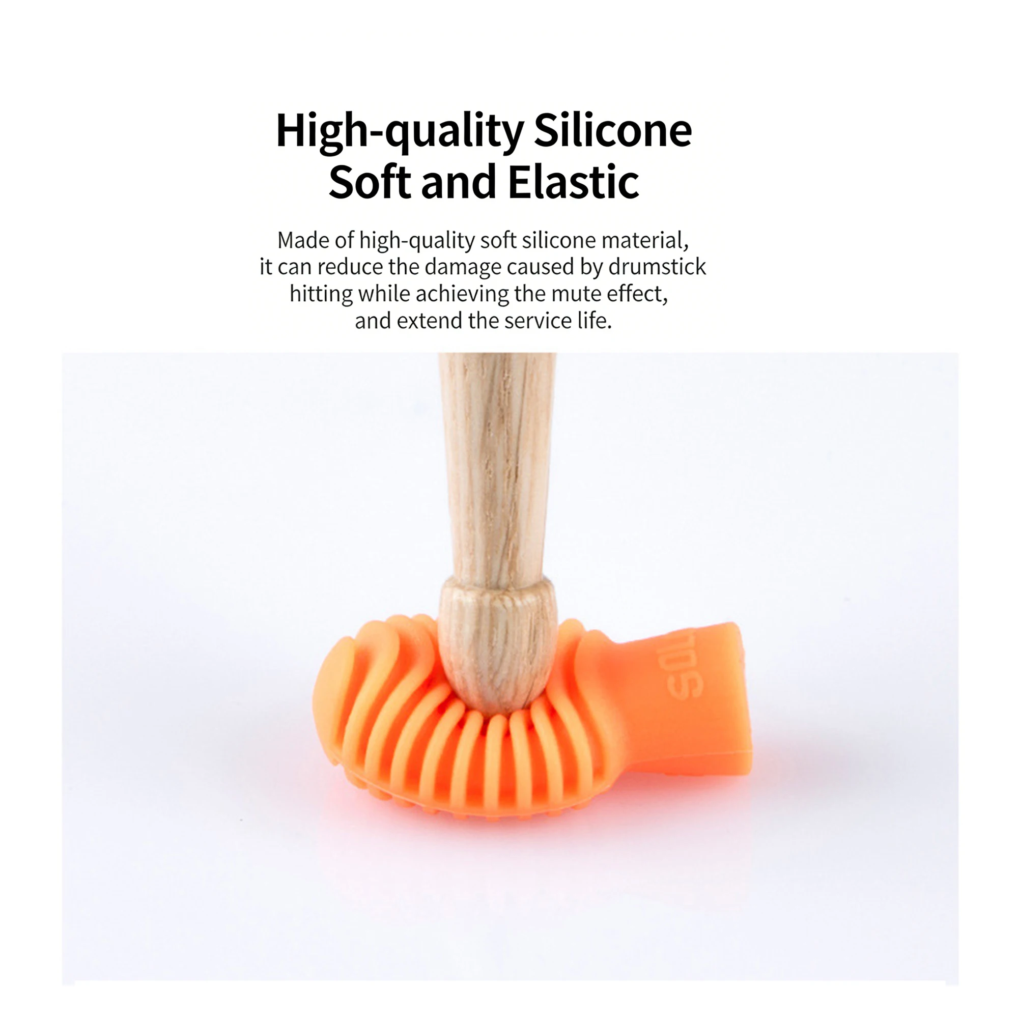 Drum Stick Silencers & Protectors, Reusable Silicone Tips for Quiet Home Practice