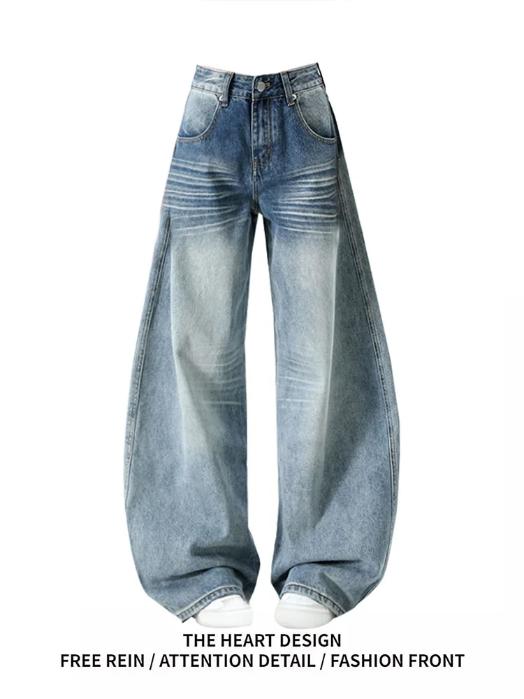

Low Waist Wide Leg Jeans Women's Spring 2026 New Design Slimming Hidden Meat American Retro Blade Knife Denim Casual Pants