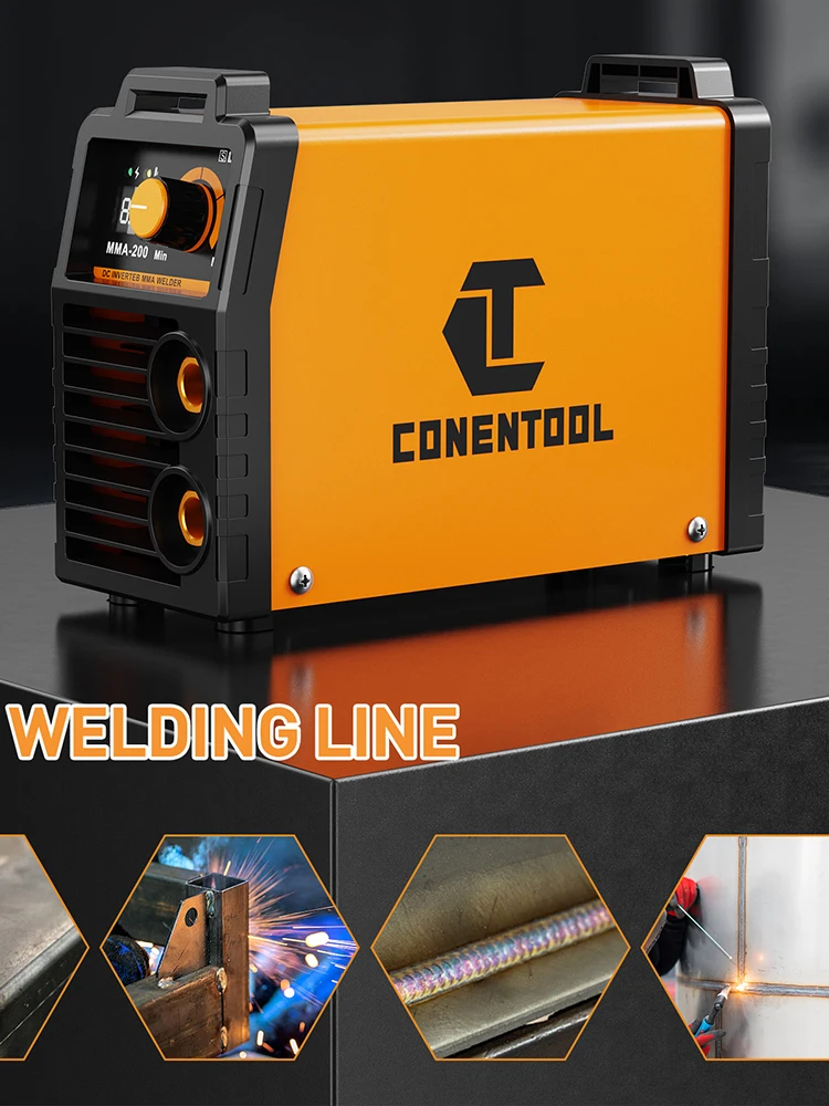CONENTOOL 200A MMA ARC Schweißgerät 230V Tragbare Mini-Elektroschweißmaschine 9KVA Inverter-Lötausrüstung für DIY-Heimwerker