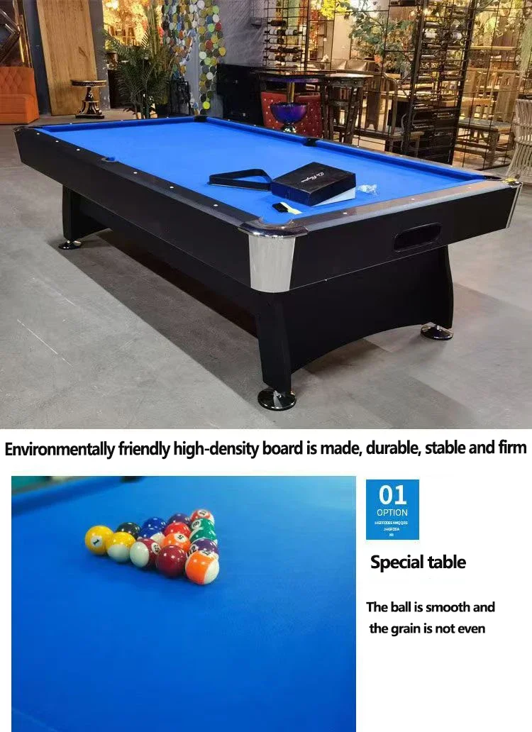 Deluxe 7ft 8ft MDF Billiards Sports Billiards Modern Size Solid Wood Legs PVC Pocket Clubs Included