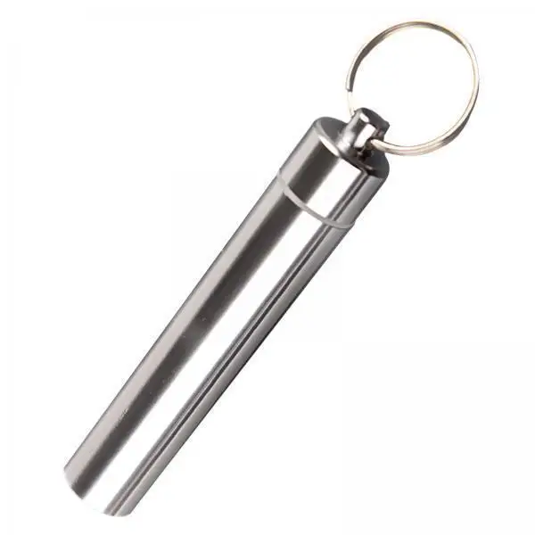 

Compact Toothpick Storage Keychain Portable Pill Container Waterproof Travel