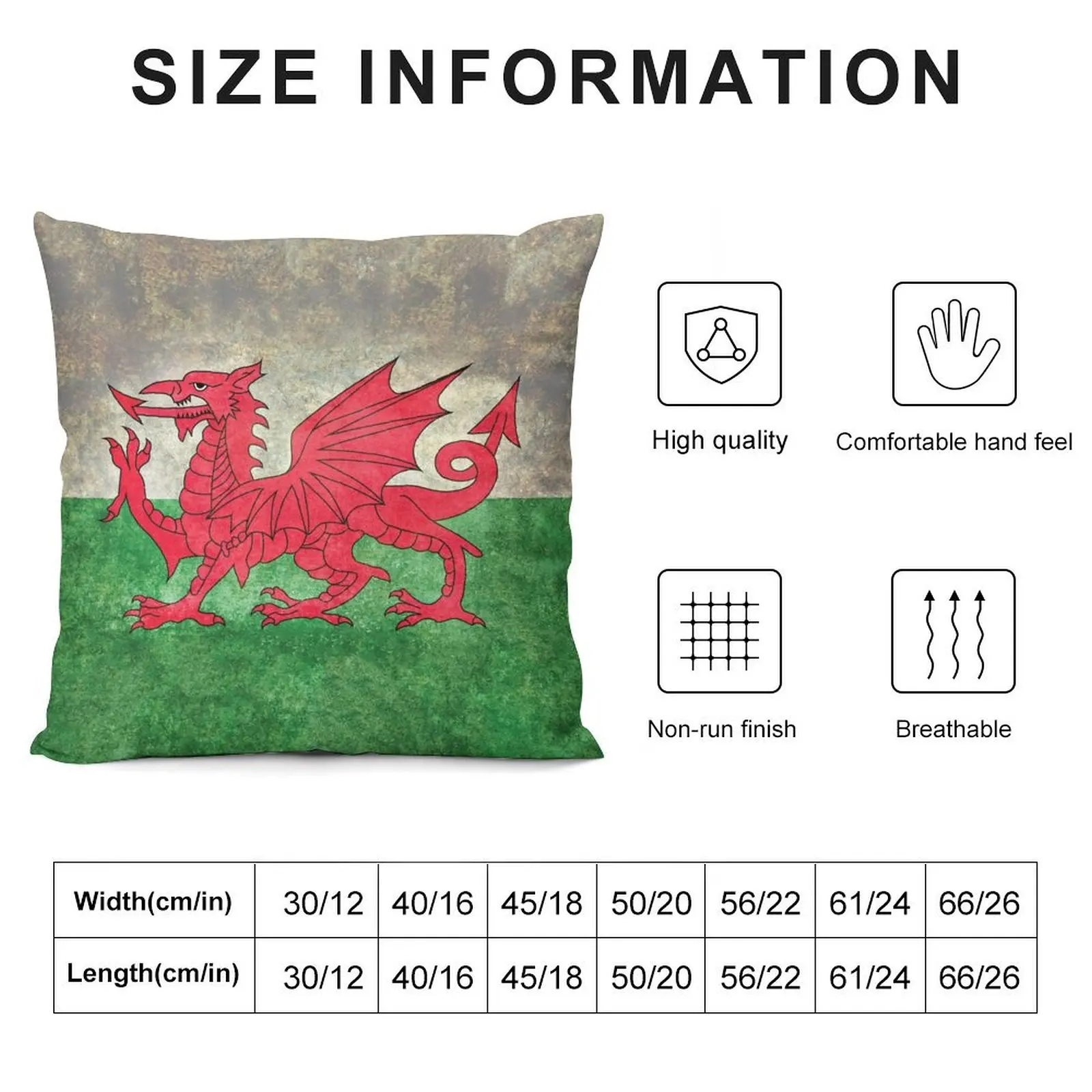 Welsh Flag of Wales in grungy distressed style Throw Pillow luxury sofa pillows Cushion Cover pillow