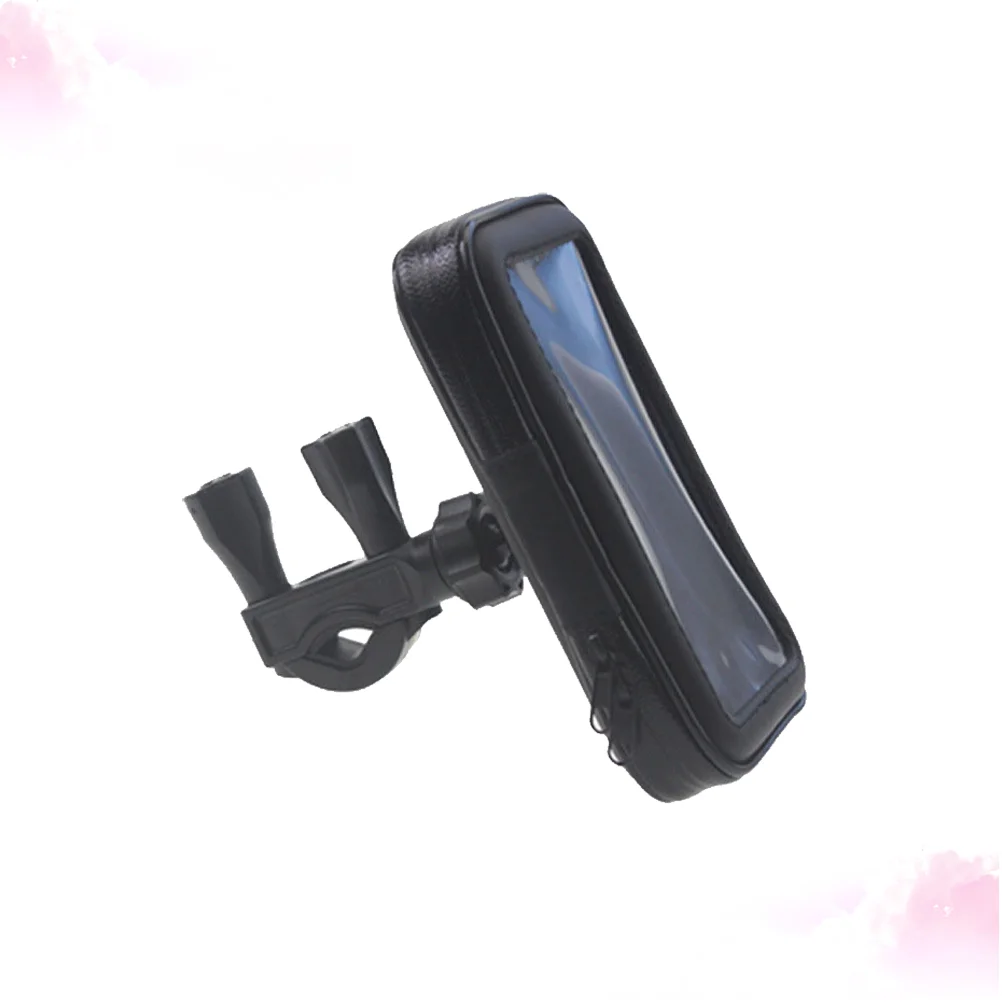 

Phone Holder Bag Waterproof Case Bike Black Easy Assembly Handlebar Bracket Cell Phone Mount Transparent 360 Rotation Motorcycle
