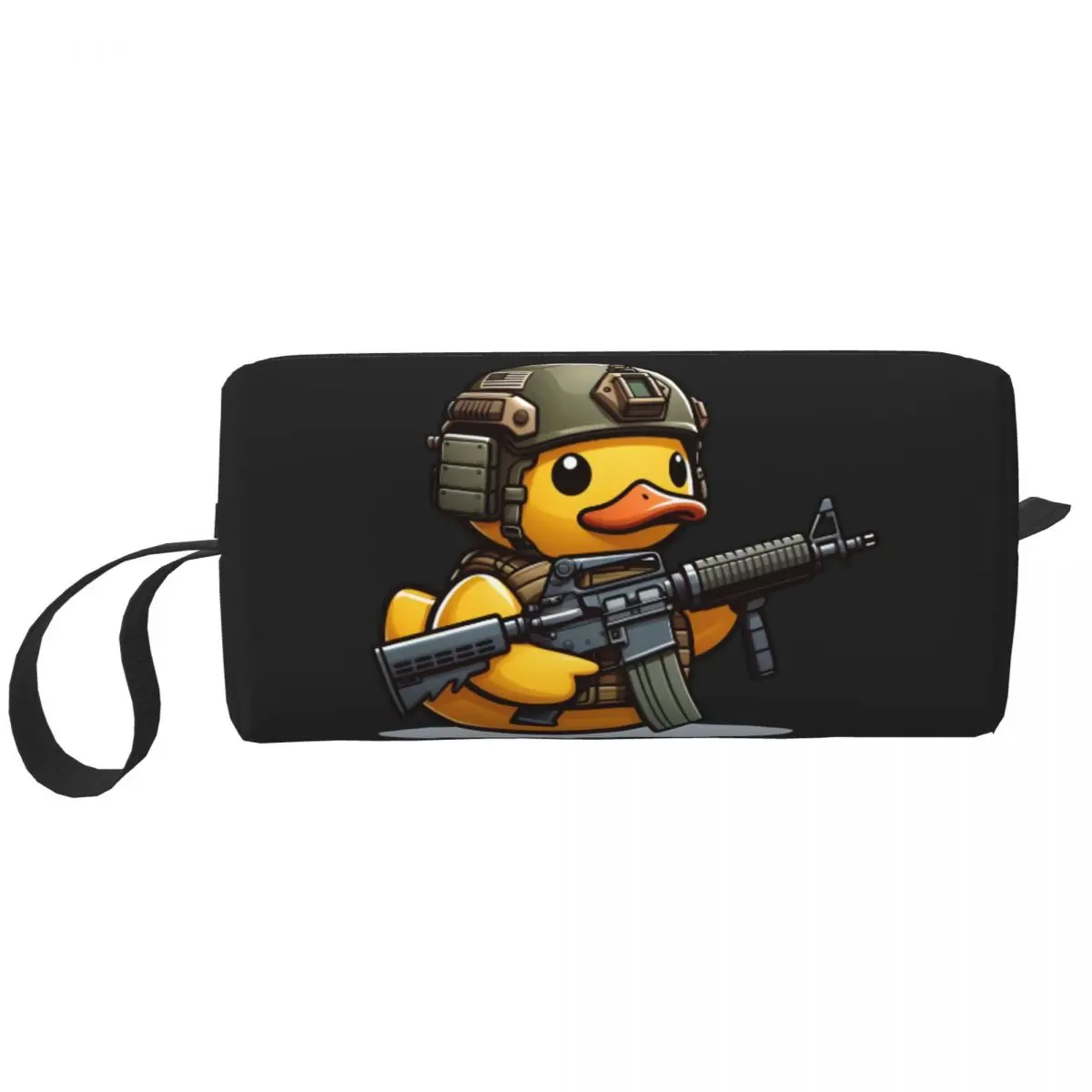 Custom Tactical Rubber Duck Makeup Bag for Women Travel Cosmetic Organizer Cute Storage Toiletry Bags Dopp Kit Case Box