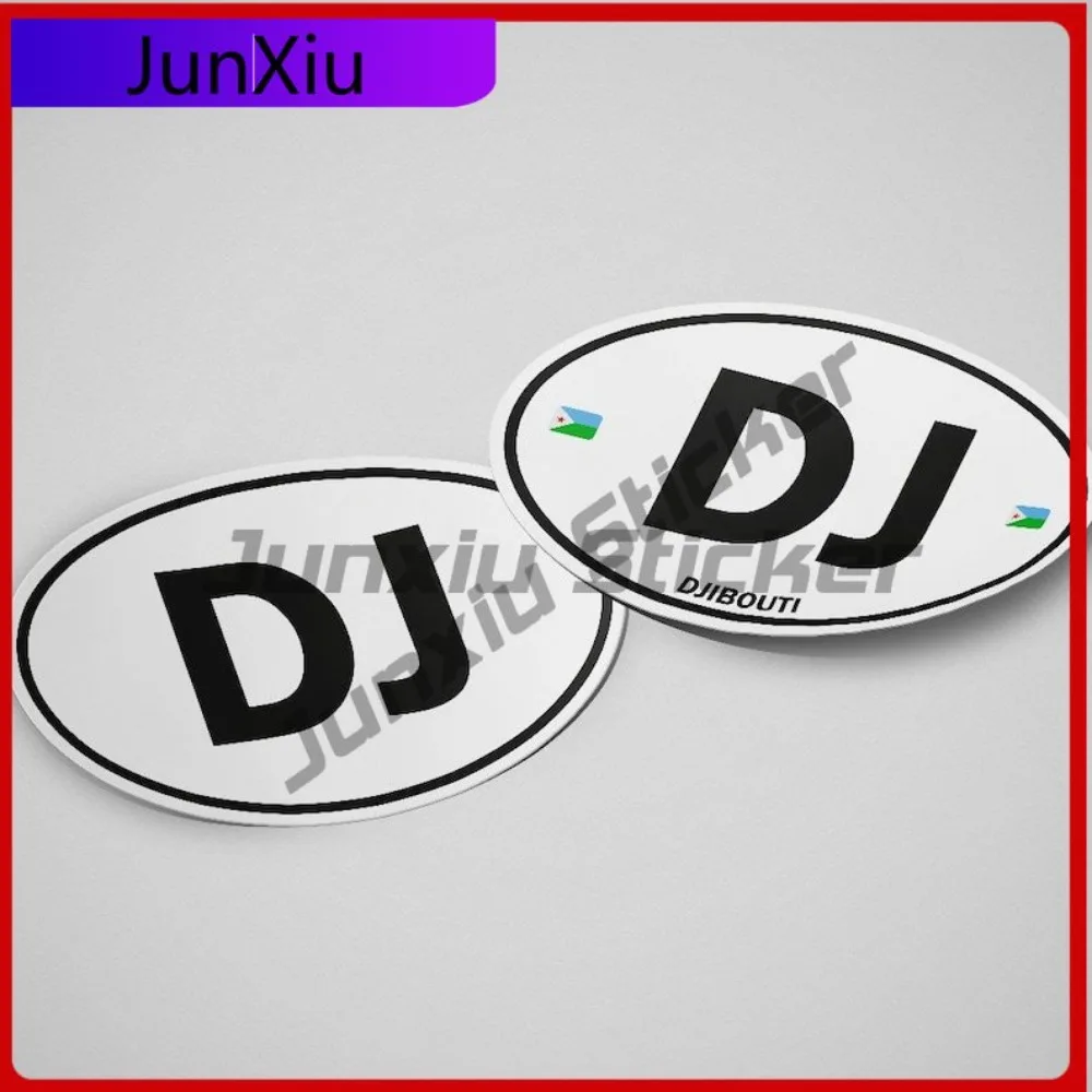 

Djibouti Flag Sticker Oval-shaped White and Black Country Unique Toilet Seat Outdoor Safety Warnings Waterproof Anti UV Auto