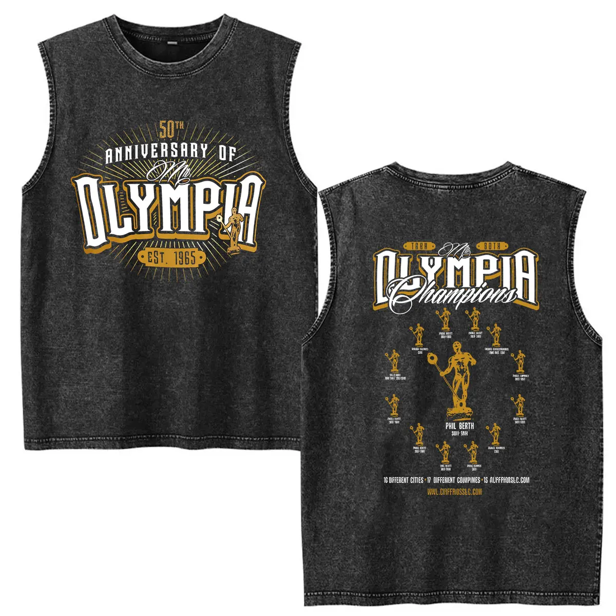 Olympia Gym Skeleton Fitness Washed Vest T-Shirts Herren Vintage Hochwertiges Baumwoll-T-Shirt Mann O-Ausschnitt Tanktop Oversized T-Shirt – Detail 4