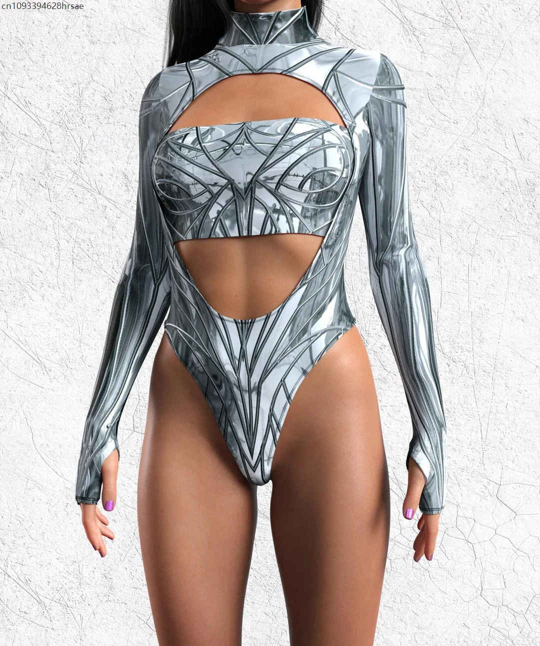 Sexy Panty's Boydsuit Cyberpunk Gothic Party Rollenspel Badpak Jumpsuit Kleurrijke Print Party Stage Halloween Carnaval Kostuum