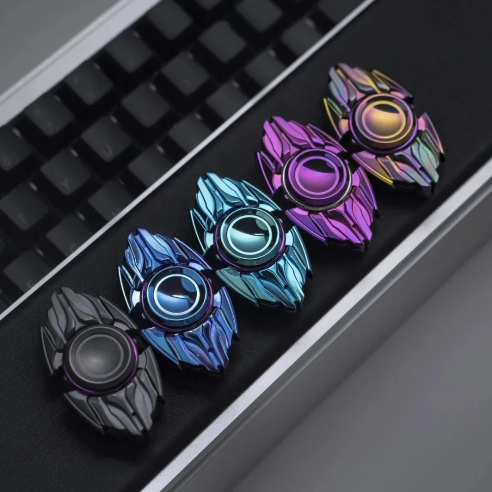 Hope Studio Fidget Spinner Zirconium Stress Relief Toy Fidget Toys Adults Open Nail Gyro Push Slider Two-bladed Fidget Spinner