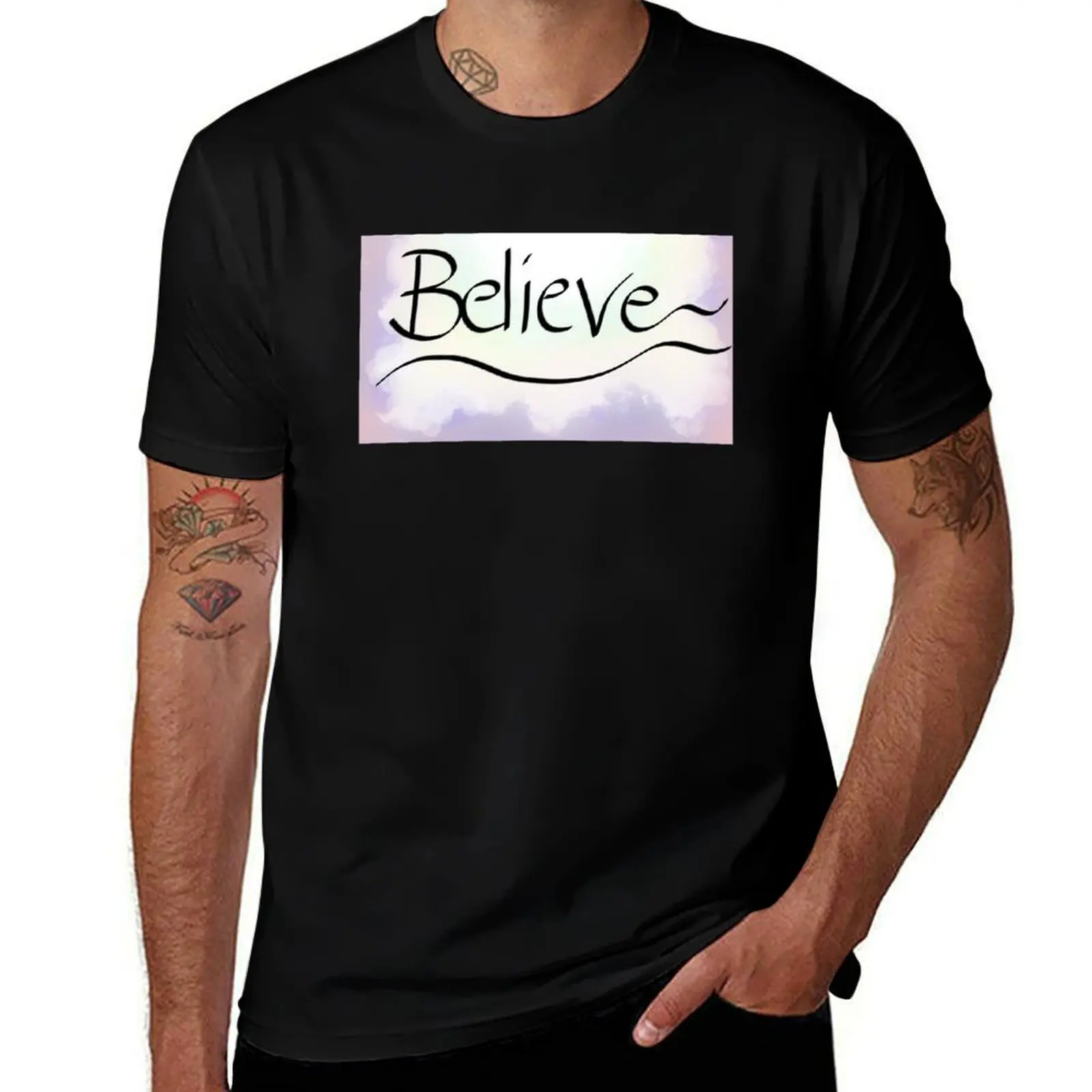 

Believe T-Shirt summer shirt kawaii clothes new edition tops plus size men clothing