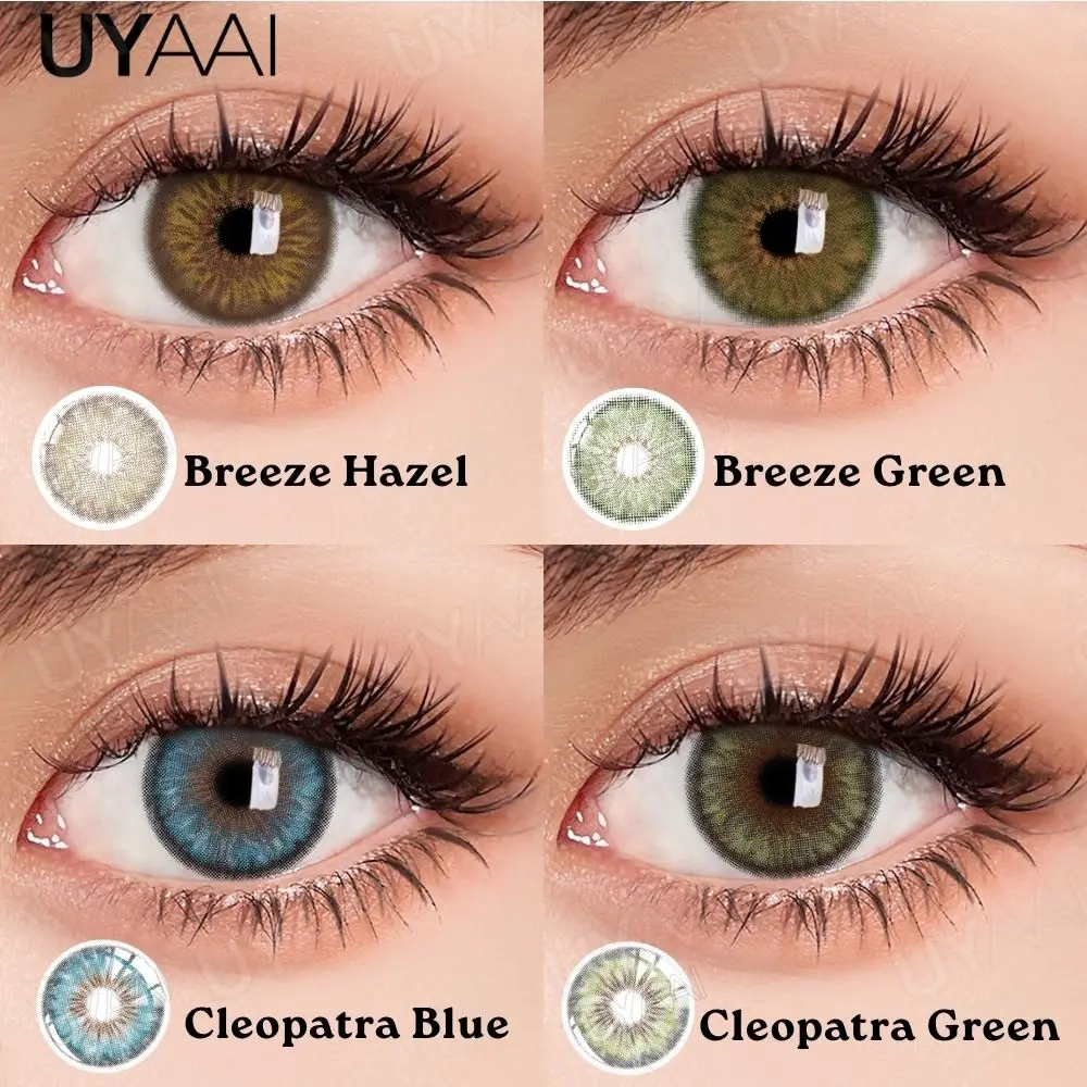 UYAAI Farbige Kontaktlinsen Breeze Green – Natürliche Augenvergrößerung für ein schönes Make-up – Blaue, graue und braune Kontaktlinsen für Kosmetikzwecke