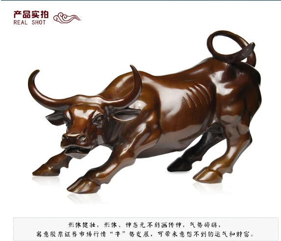 GOOD Mascot # Office home store stock-market -efficacious Talisman Protection Money Drawing Charging Bull bronze statue+BASE