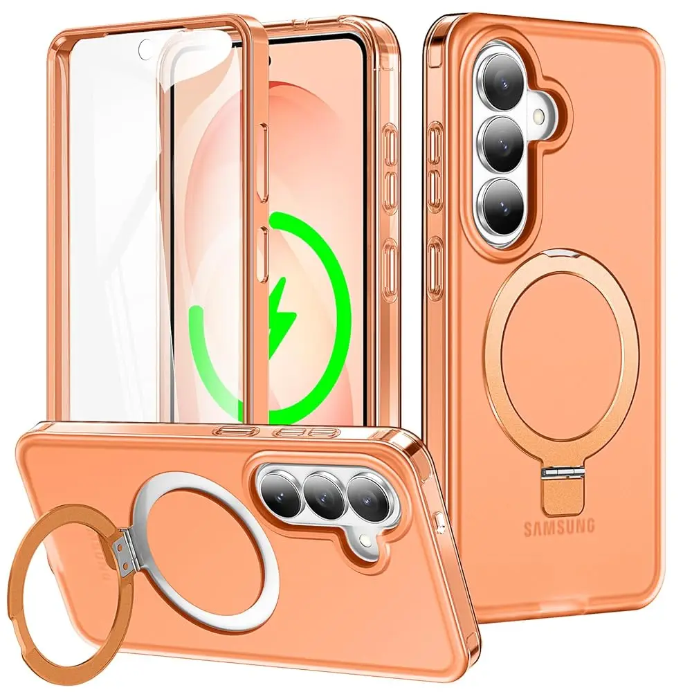 

for Samsung Galaxy S25 Plus/S24 Plus Case with Magnetic Invisible Stand[Compatible with MagSafe] NO Screen Protector Dual Lay