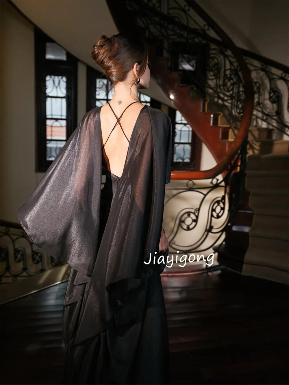 Abiti lunghi gioiello a trapezio con pieghe in chiffon moda personalizzata Occasioni su misura Pastrol da sera Squisito semplice