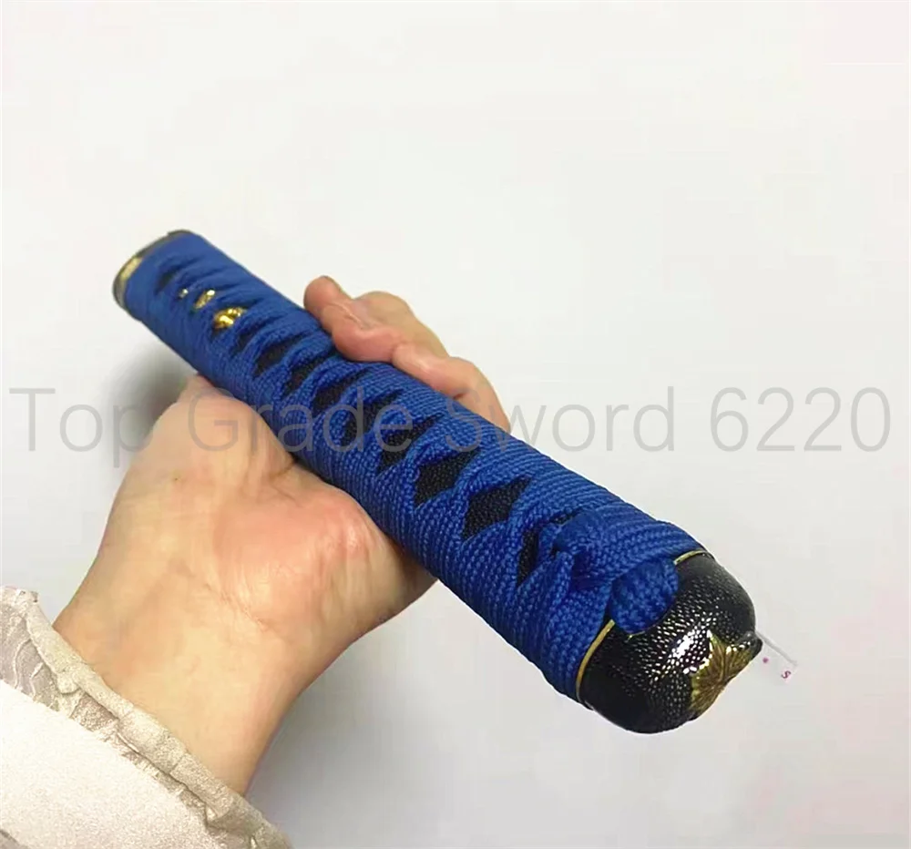Exquisite Dark Blue 26cm Real Rayskin Tsuka Handle Tsuka Fuchi Kashira Menuki For Japanese Japan Samurai Katana Sword Fittings