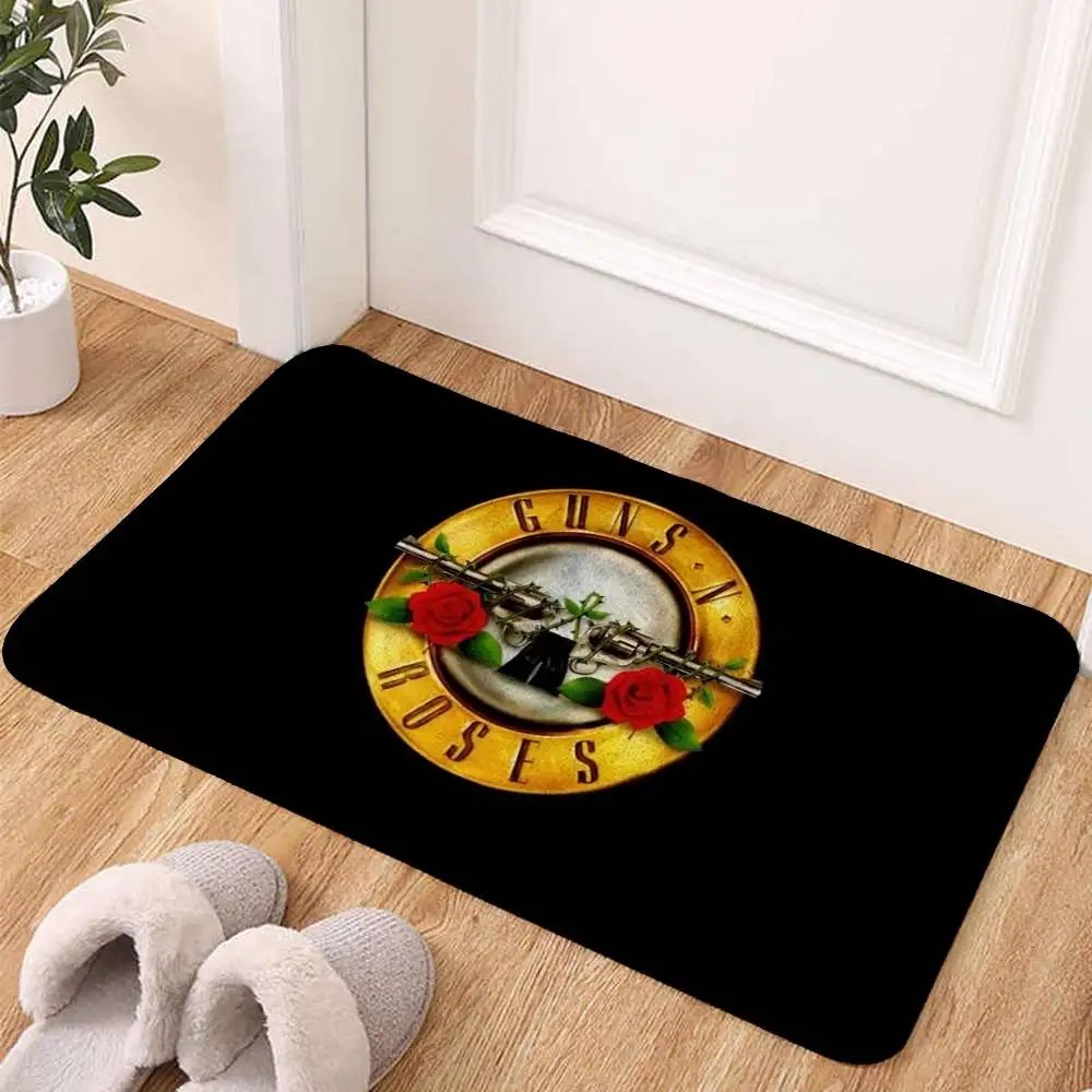 Rock Band Guns N Roses Carpet Bathroom Anti-slip Mat Door Mat Home Decoration Mat Entrance Door Mat Scratch-resistant Door Mat