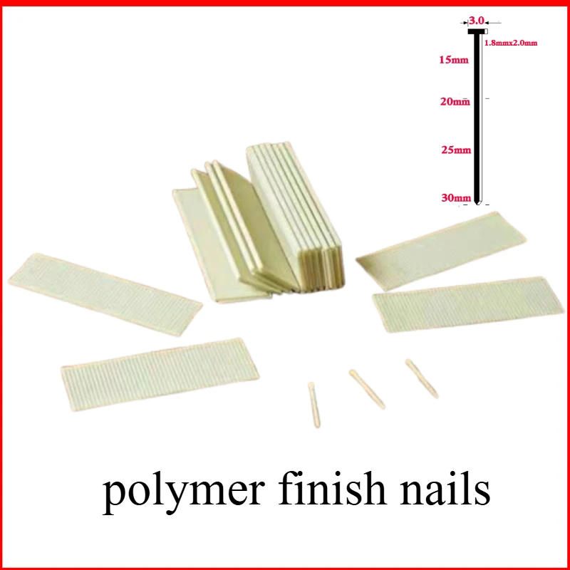 Brad Nails Polymer Deractive Straight F Series Plastic Composite Finishing Nails 25mm for Wood Furtuniture and Upholestry