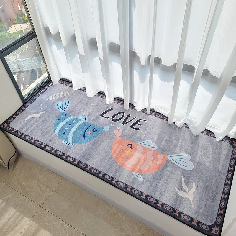 

Cartoon Fish Carpet Living Room Decoration Home Kids Bedroom Bedside Sofa Bay Window Play Area Rugs Soft Warm Non-slip Floor Mat