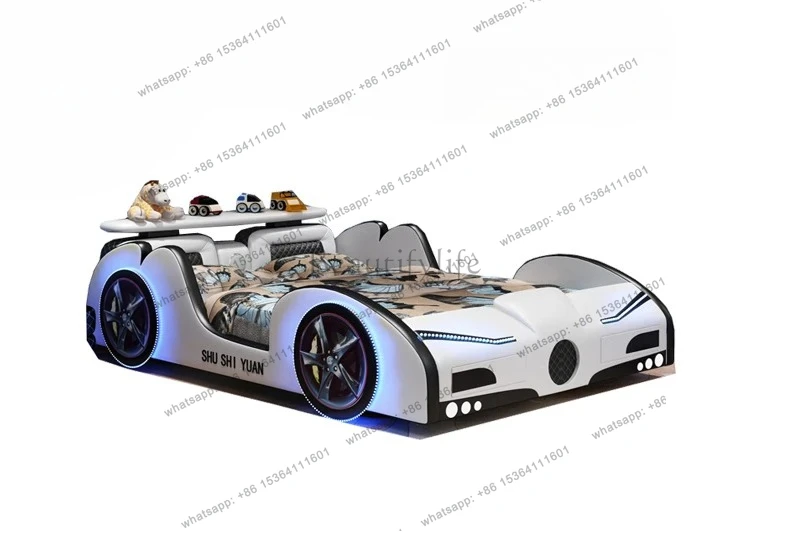 

New multi-functional car bed with light and audio leather bed 1.2 meters 1.5 meters cartoon leather bed