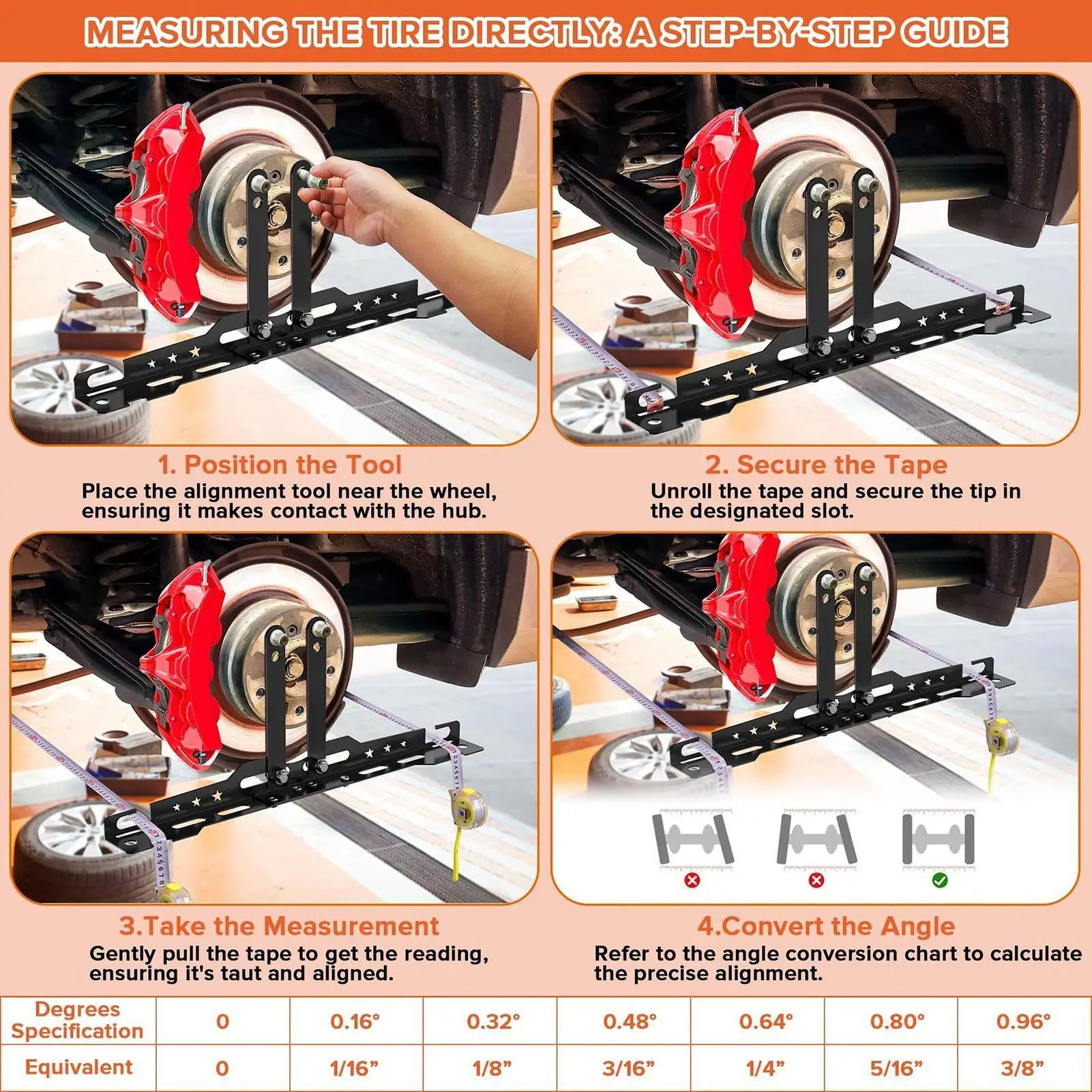 2pcs Car Wheel Alignment Tool With 2 Measuring Tapes Adjustable Auto Wheel Leveling Aligner Heavy Duty Wheel Balancing Plates view 5