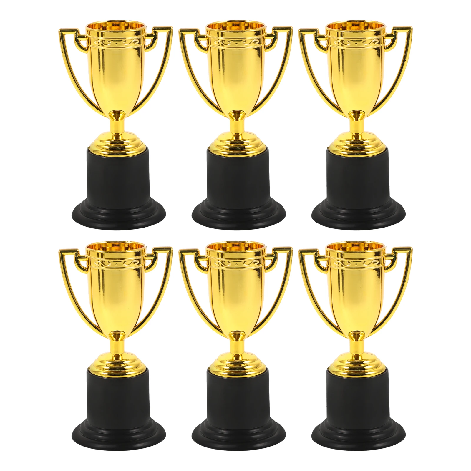 

6pcs Plastic Award Trophy Kids Golden Trophy Cup for Sports Game Party Favor Prizes Elegant Small Size Trophies