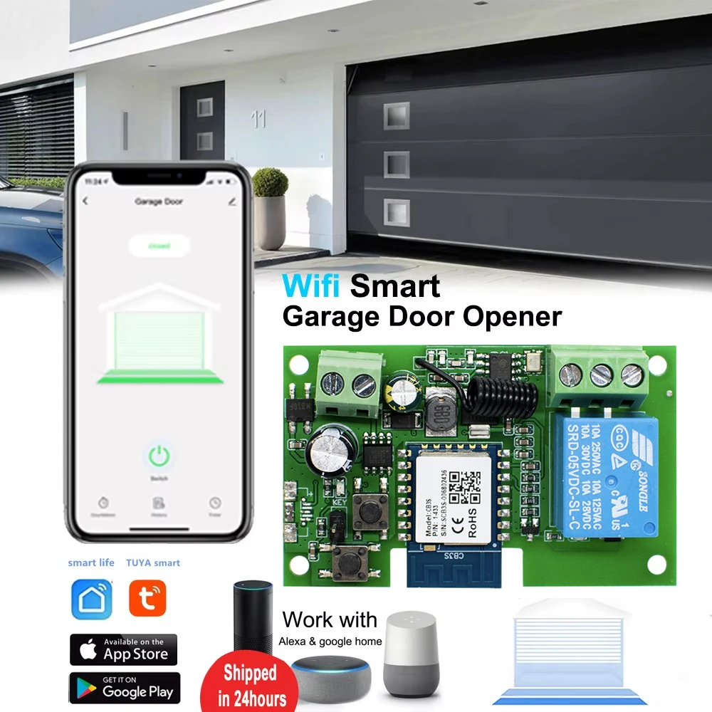 WIFI Garage Gate Door Opener Controller Tuya SmartLife App telecomando Smart Switch On Off Relay modulo 12V Alexa Google Home