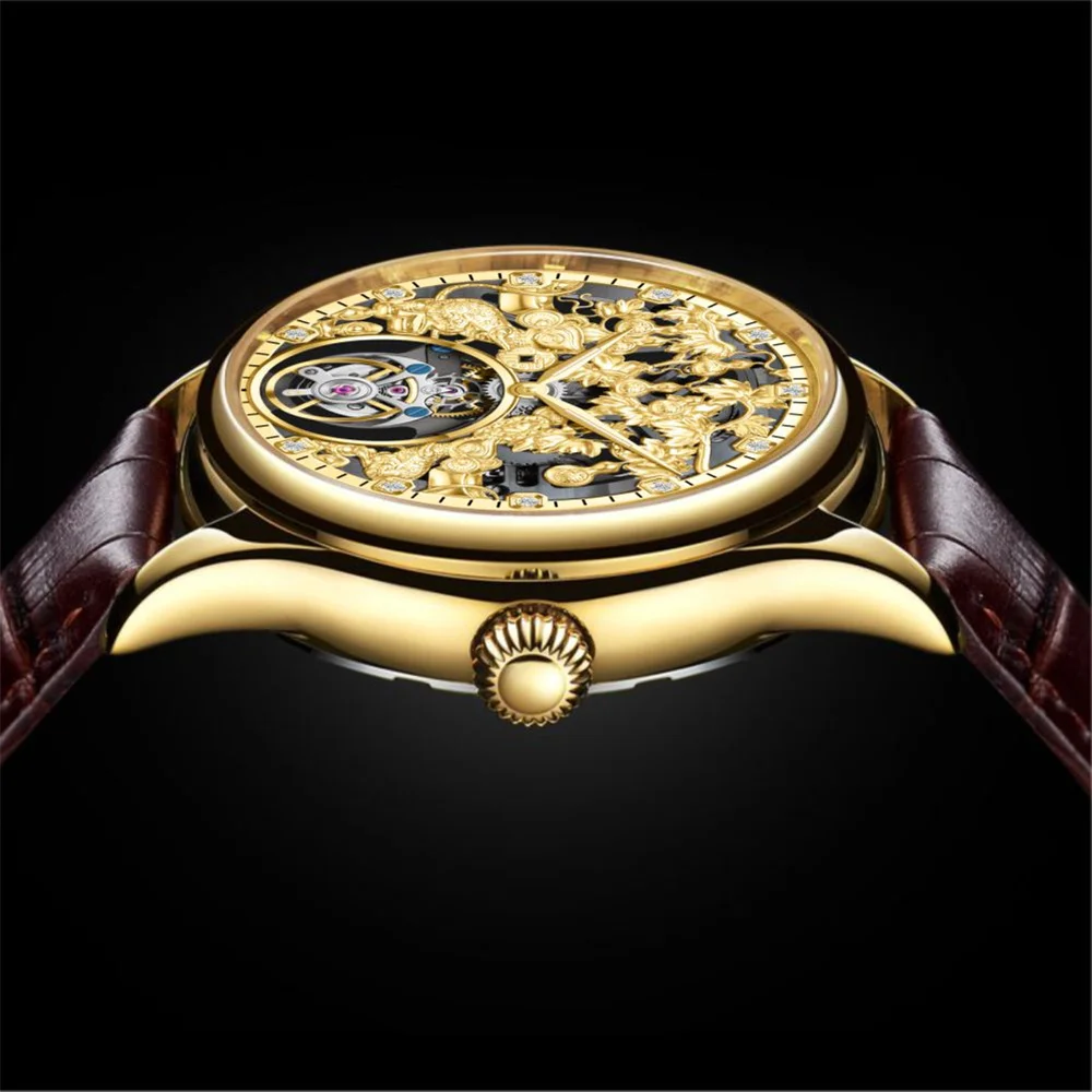 AESOP Luxury Wristwatch Real Tourbillon Mechanical Hand Wind Movement Rat Gourd Premium Brand Waterproof Sapphire Men's Watch