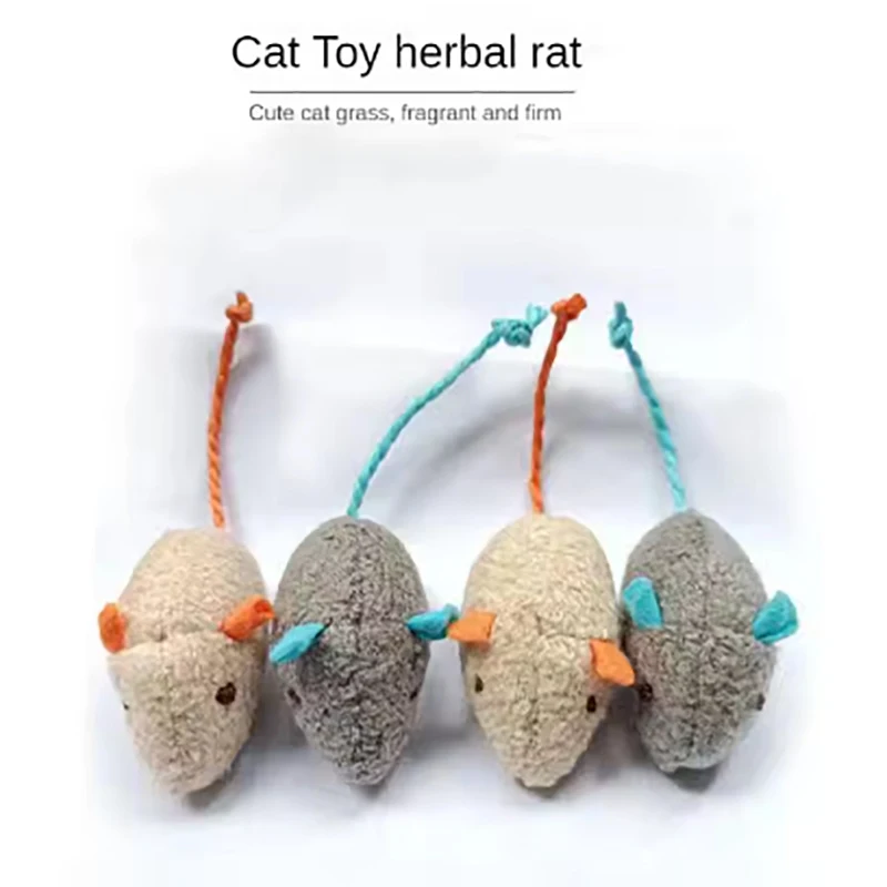 3/6/12 قطعة من لعبة محشوة الفأرة القطيفة المقلدة لعبة قطط قطنية متينة ومقاومة للخدش مناسبة للعب القطط مع