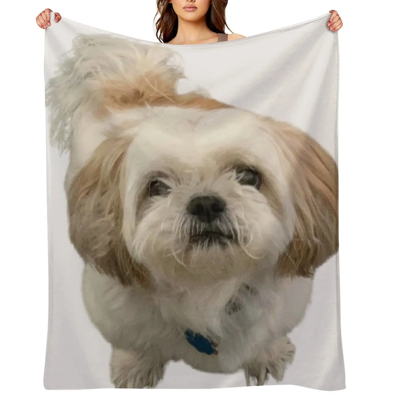 

White shih tzu Throw Blanket For Baby Cute Plaid Flannels Moving Blankets