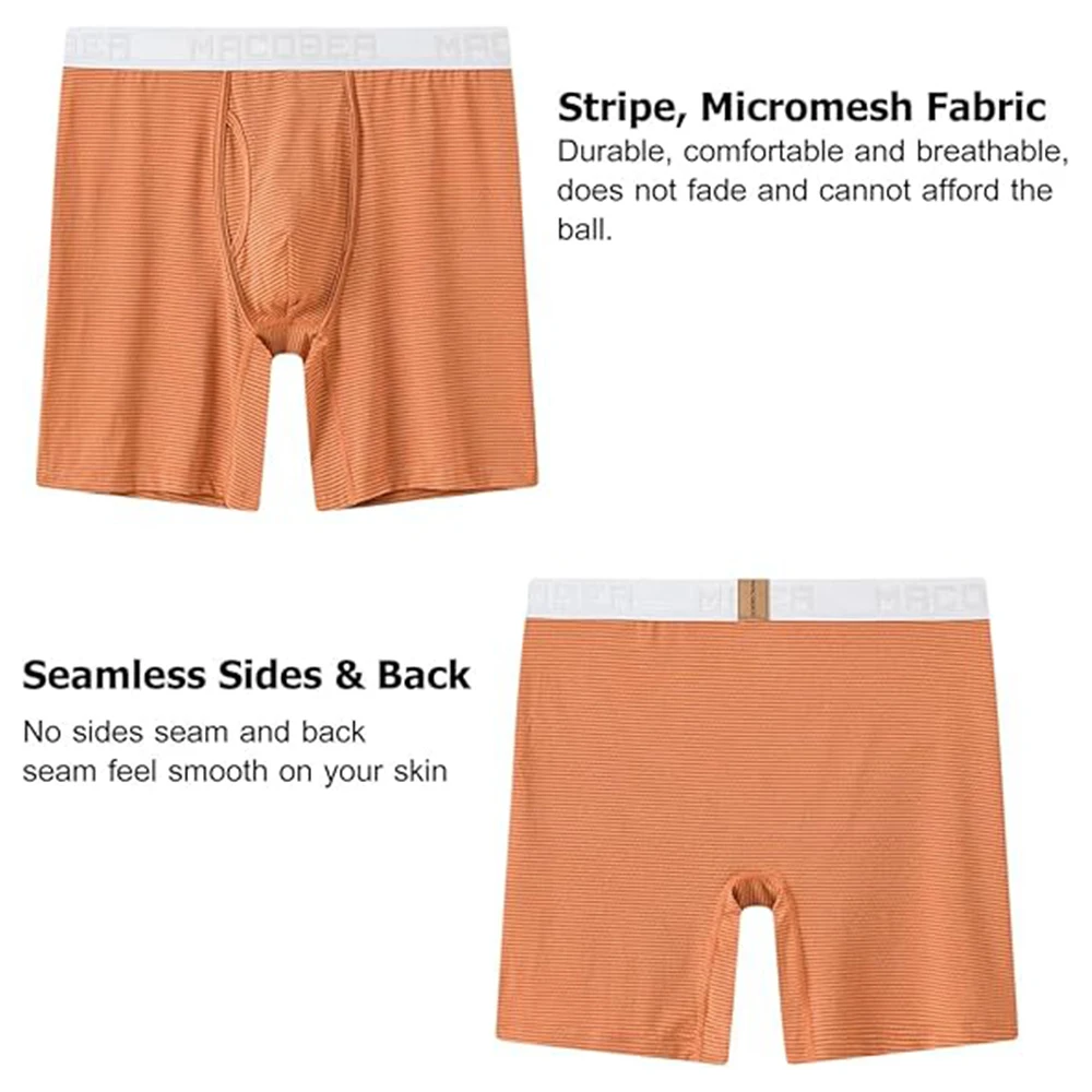 ZONBAILON Mens Underwear Sports Stripe Moisture-Wicking Boxer Briefs Comfort Soft Boxers For Men