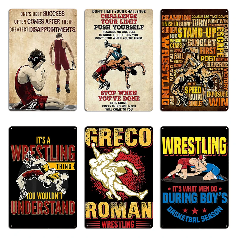 Wrestling So Choose Something Fun Great Metal Plaque Club Garage Cinema Design Custom Wrestling Tin Sign Poster