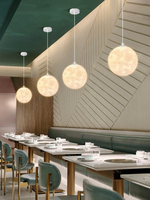Modern LED Lunar Ceiling Chandelier Planet Shaped Moon Hanging Light Living Dining Room Home Decor Pendent Lamp Luster Fixtures