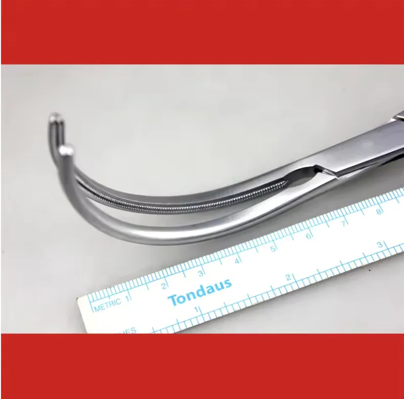 HUATRAU Bladder Neck Forceps 25cm Concave-Convex Teeth Atraumatic Urological Surgical Instrument Bladder Grasping Clamp