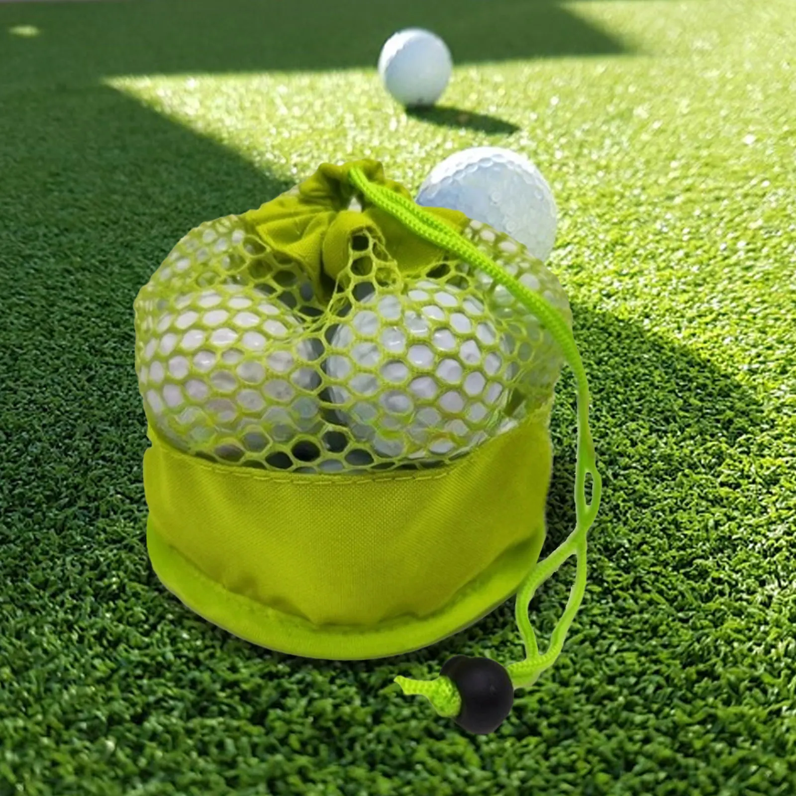 Bolsa de malla ligera con cordón para pelotas de Golf, bolsa de red de almacenamiento para gimnasio, deportes, lavado de juguetes, buceo, accesorios