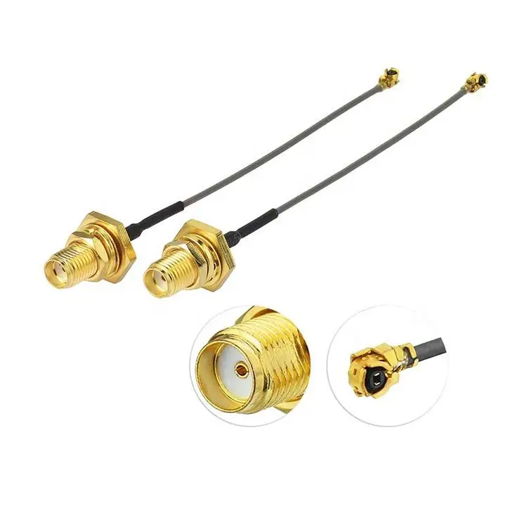 50 peças fábrica personalizada rf1.13 para sma fêmea mhf4 ufl u. fl cabos de extensão coaxial à prova d'água antenas de comunicação verticais pi