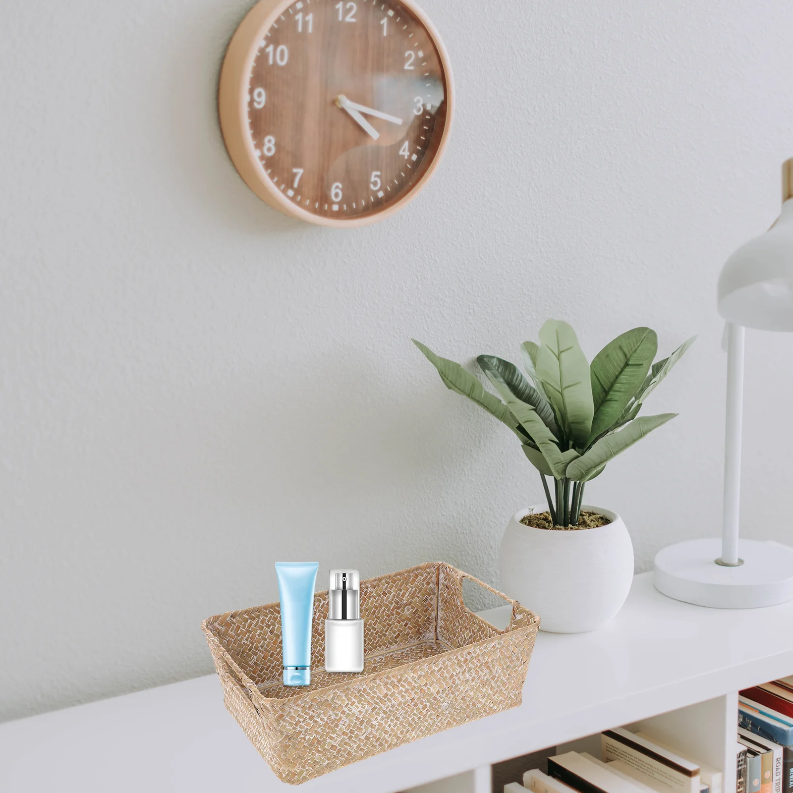 

Wicker Bread Hand-Woven Natural Storage Fruit Container For Home Office Decor Multi-Function Household Snack Basket