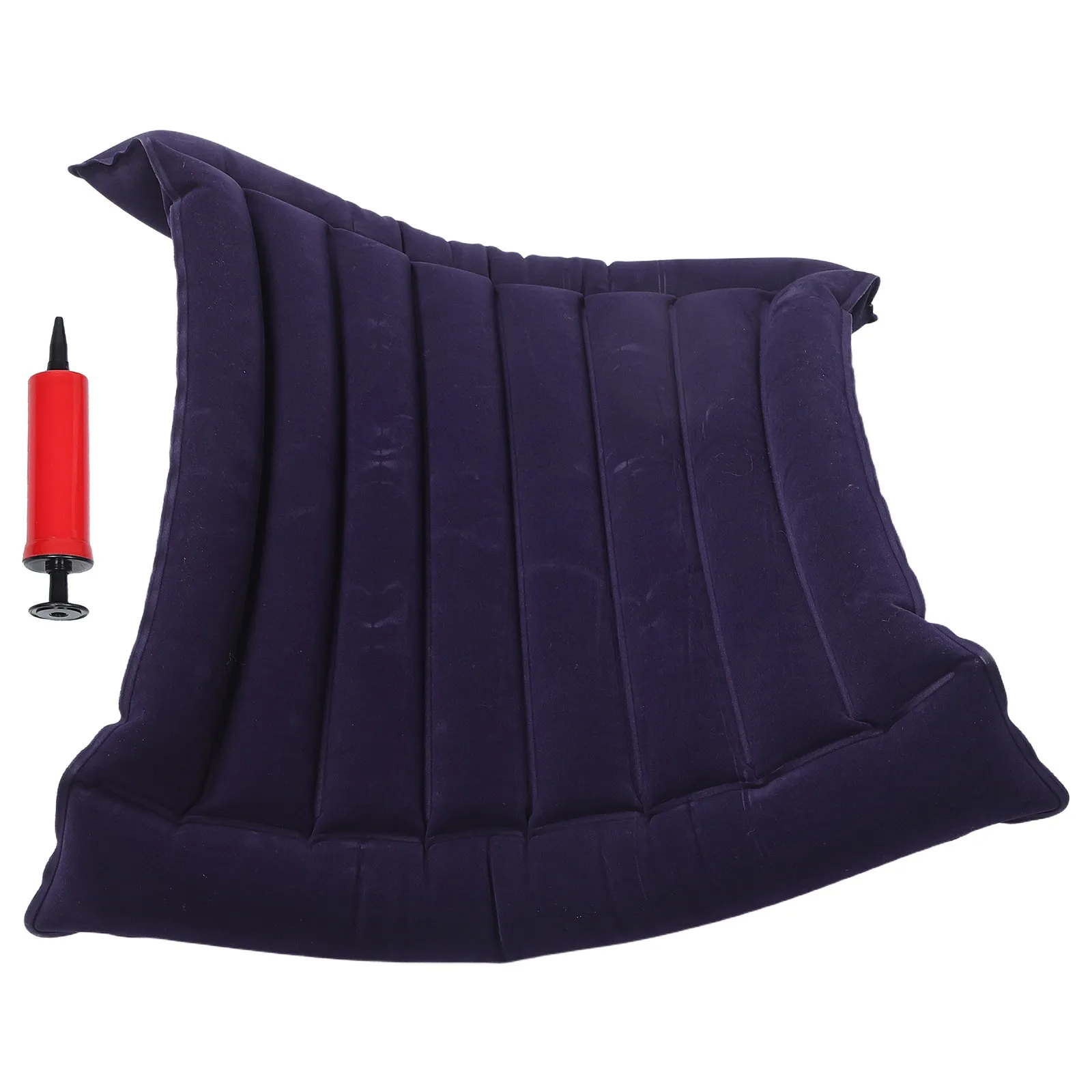Wheelchair Inflatable Back Cushion Ergonomic Flocked Lumbar Support Soft Comfortable Breathable Backrest Pillow for Transport