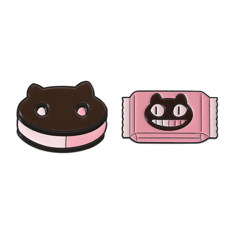 

Fantasy Animation Cookie Cat Enamel Pins Cartoon Anime Inspiration Dessert Food Cookie Brooches Lapel Badge Jewelry Gifts Fans