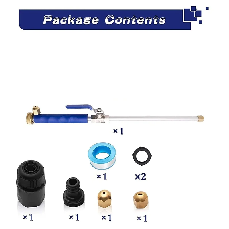 

AT44-гидроструйная мойка, мощная мойка высокого давления, водяной шланг с 2 насадками для шланга, распылитель для автоматического полива