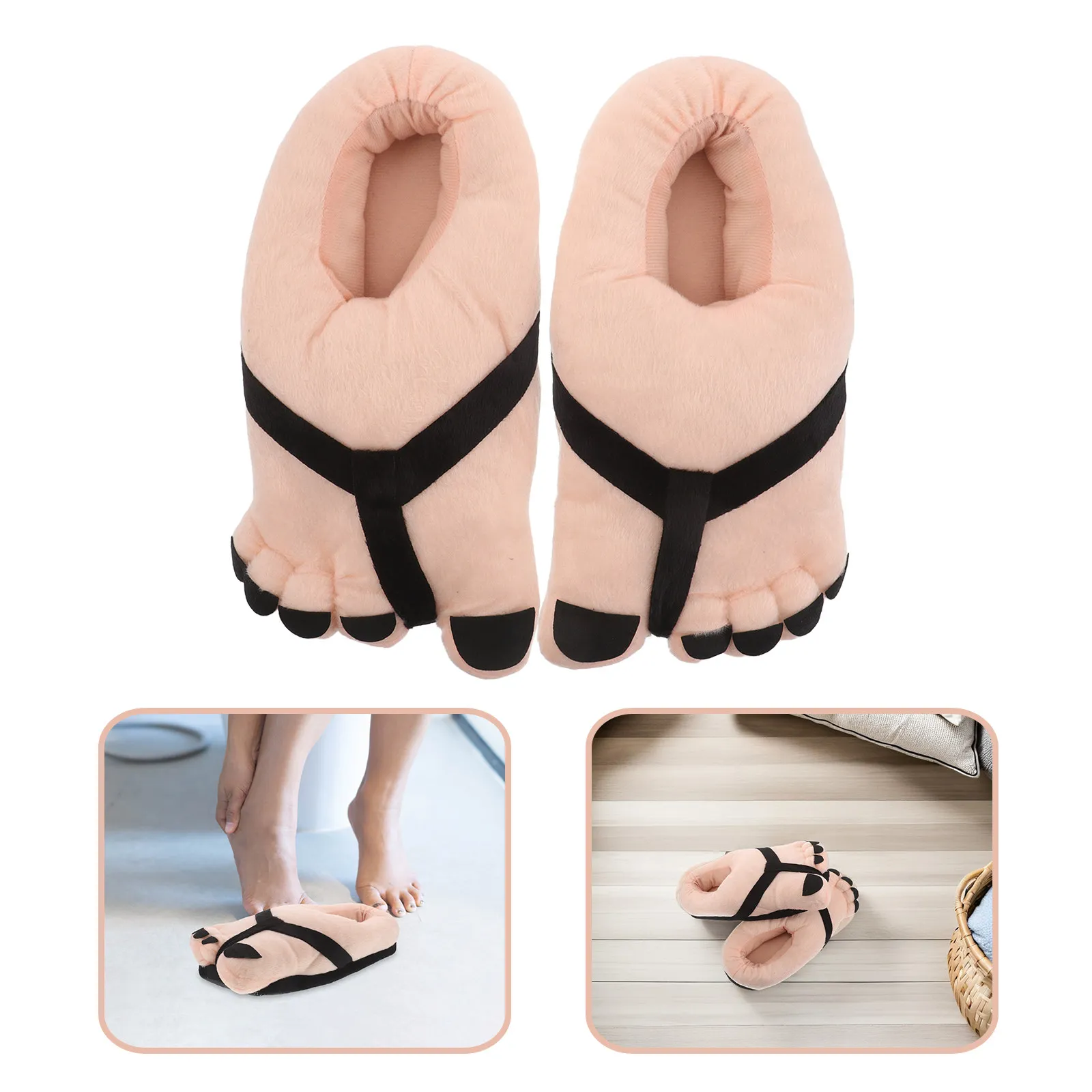 1Pair Giant Feet Slippers Oversized Funny Costume Slippers Halloween Big Toe Prop Adult Slipper for Cosplay Masquerade Party