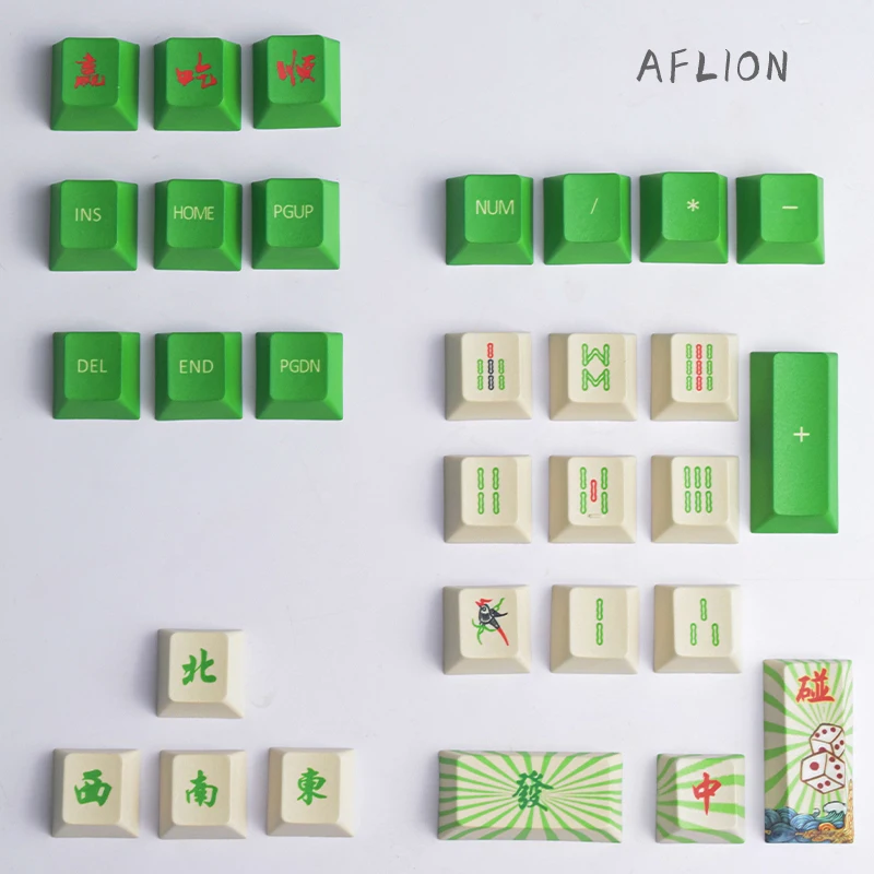 Aflion-108 키 기계식 키보드 DIY 열 승화 Pbt 키 캡, 게임 애니메이션 사용자 정의 체리 윤곽 마작 디자인